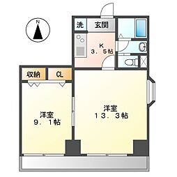 ヒルトップハウス 2Kの間取図画像