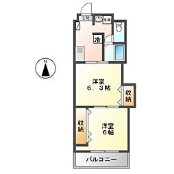 プレステージ名古屋 2Kの間取図画像