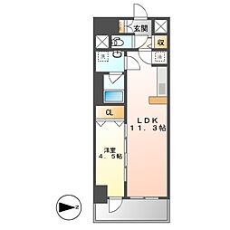 ファンファーレ黄金 1LDKの間取図画像