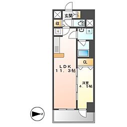 ファンファーレ黄金 1LDKの間取図画像