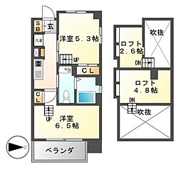 エステムコート名古屋駅前CORE 2Kの間取図画像