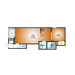 北町ハウス 1LDKの間取図画像