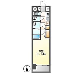 プレサンス錦ラウム 1Kの間取図画像
