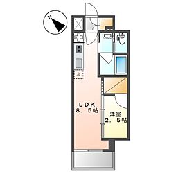 名古屋市千種区内山1丁目マンション 1LDKの間取図画像