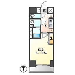 プレサンス広小路通葵 1Kの間取図画像