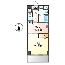 ベレーサ山王 1DKの間取図画像