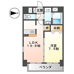 Axis 1LDKの間取図画像