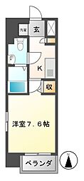 エコロジー鶴舞レジデンス 1Kの間取図画像