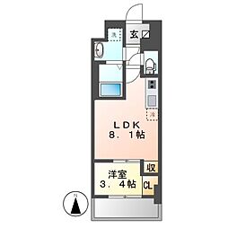 ポルタニグラ大須 1LDKの間取図画像