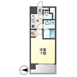 レジデンス東別院スクエア 1Kの間取図画像