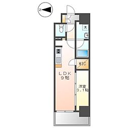 メイクスアート名駅WEST 1LDKの間取図画像