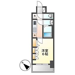 プレサンス上前津ディアシス 1Kの間取図画像