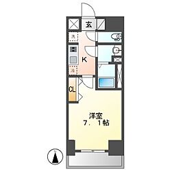 プレサンス広小路通葵 1Kの間取図画像