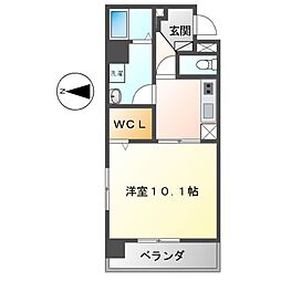 サンステージイズミ 1Kの間取図画像