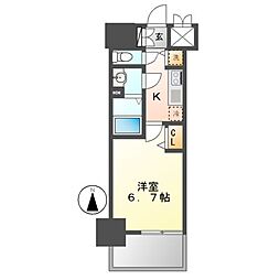 プレサンス金山デュアル 1Kの間取図画像