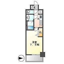 プレサンス東別院駅前 1Kの間取図画像