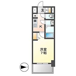 ファステートNAGOYA今池バレンシア 1Kの間取図画像