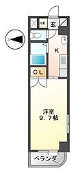 HF久屋大通レジデンス 1Kの間取図画像