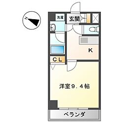 サクシードMt.1金山 1Kの間取図画像