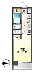 セレニティー名駅 1Kの間取図画像