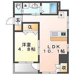 セントフィオーレ新栄 1LDKの間取図画像
