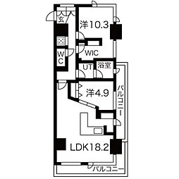 アーレックス丸の内 2LDKの間取図画像