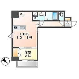 ディアレイシャス東別院2 1LDKの間取図画像
