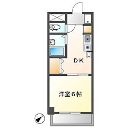 ランドビル本陣 1Kの間取図画像