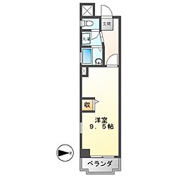 UR都市機構アーバンドエル新栄 ワンルームの間取図画像