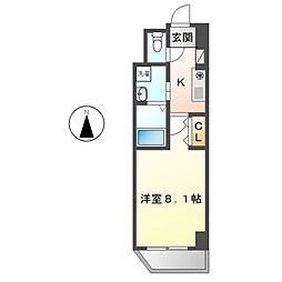 AHマンション泉 1Kの間取図画像