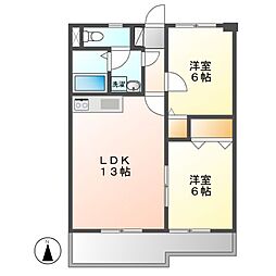 レジデンス代官町スクエア 2LDKの間取図画像