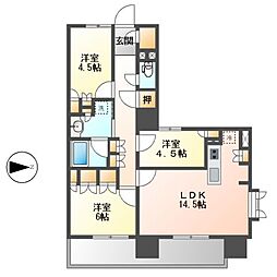 GRANPASEO丸の内 3LDKの間取図画像