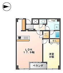グランアベニュー栄 1LDKの間取図画像