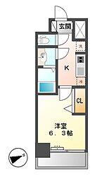 プレサンス上前津リラシス 1Kの間取図画像