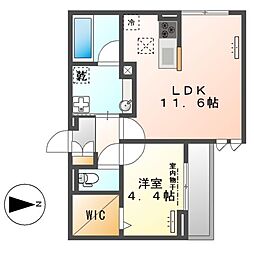 ルヴィータ高道 1LDKの間取図画像