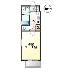 gs丸の内 1Kの間取図画像