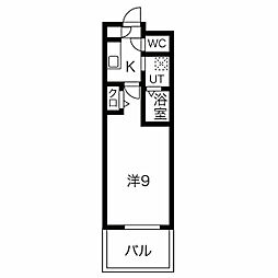 パルティール浅間町 1Kの間取図画像