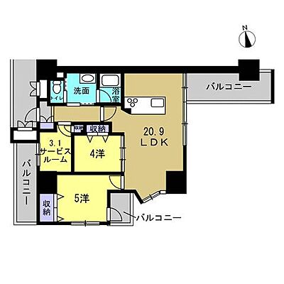 間取り アルファライフ平和大通り 11階/-