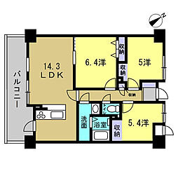 藤和ハイタウン庚午 3LDKの間取図画像