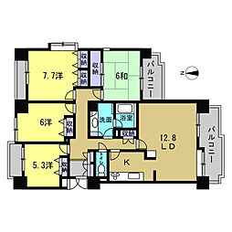 井口台パークヒルズ参番館 4LDKの間取図画像