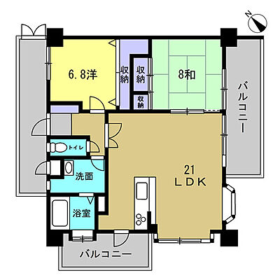 間取り ウィンディヒルズ阿品 2階/-