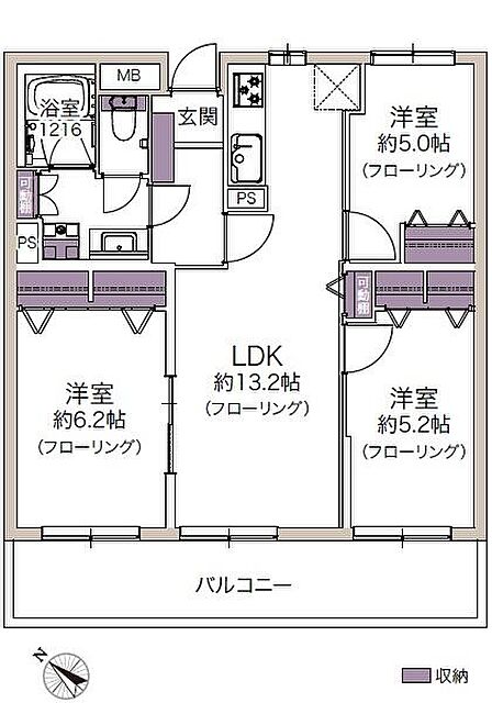 3LDK 間取り
