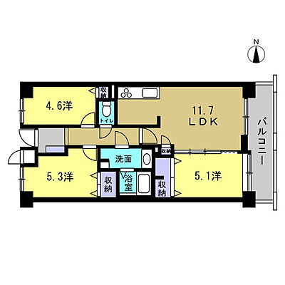 間取り サーパス海老園 7階/-