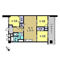 日商岩井牛田マンション 3LDKの間取図画像