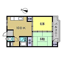 舟入GNコーポラス 2LDKの間取図画像
