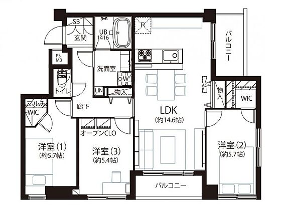 動線の良い間取...