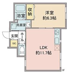 西武新宿線 沼袋駅 徒歩10分の賃貸アパート 1階1LDKの間取り