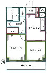 高円寺ビル 2DKの間取図画像