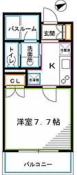 フラッツα中野通り 1Kの間取図画像