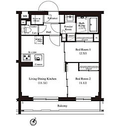 アーバンパーク方南町2 1SLDKの間取図画像